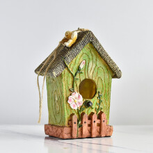 Hanging Birdhouse Resin Outdoor Hummingbird House with Lanyard for Garden Backyard Decor