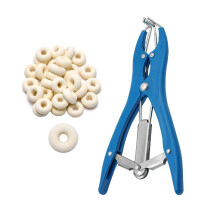 Livestock Castration Bander Kit Stainless Steel Tool with 100 Rings for Goats Sheep Lambs Calves