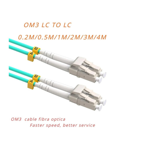 LC LC OM3 Fiber Optic Cable 10G Duplex Multimode Patch Cord 2M  Speed Low Loss Connection 1