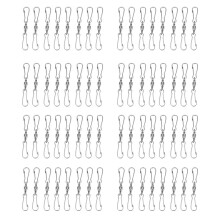 32 Pack Double Clip Swivel Hooks for Wind Spinners, Windsock, Bird Feeders, Wind Chimes Crystal Twisters Party