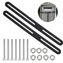 Black Stainless Steel Mailbox Mounting Brackets 280x24mm Secure Fence and Door Fixings Set