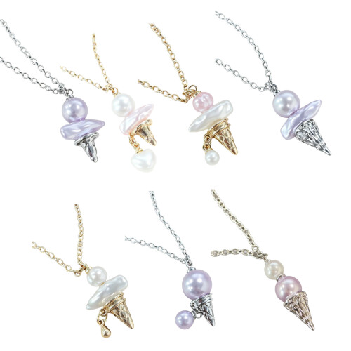 Romantisches Geschenk, Eiscreme-Perlen-Halskette, süßer-6 1
