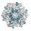 Festive Rotating Snowflake Brooch Alloy Material Eye-Blue 1