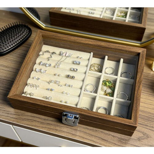 Antique Styles Solid Wood Jewelry Organizers Featuring-Beige 2