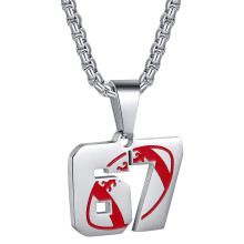 Collier avec pendentif en acier inoxydable, numéro 67-SS6