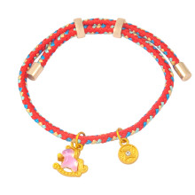 Lucky Horse Charm Braided Bracelet Symbolizing Good Fortune-4