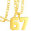 Collier avec pendentif en acier inoxydable, numéro 67-SS3 1