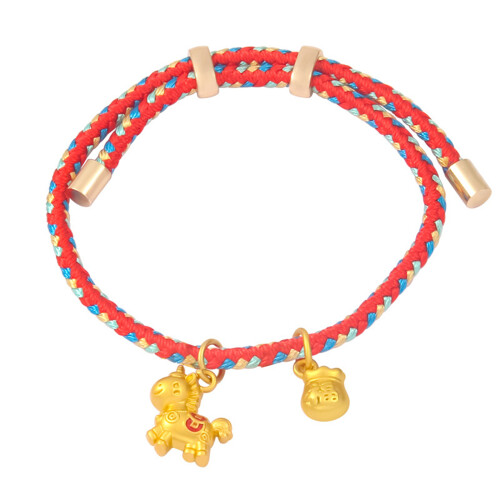 Niedliches gewebtes Armband mit Pferdeanhänger, modisches-11
