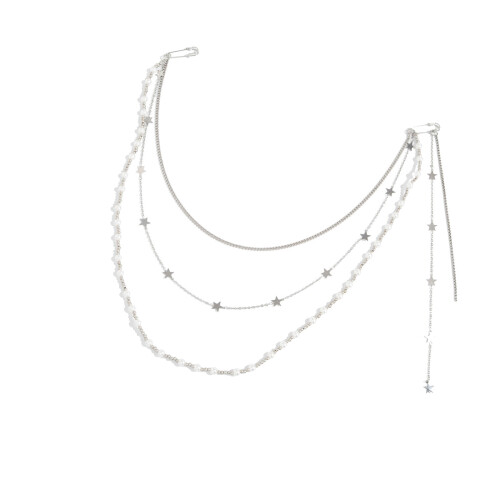 Unique Beaded Tassels Brooch Necklace Accessory-2 white k