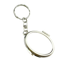 Compacte reismake-upspiegel Mini-sleutelhanger Metaal-Ovaal