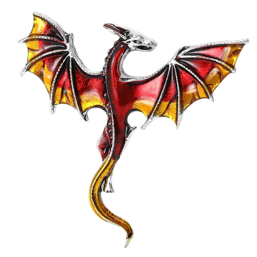Red Artistic Enamel Dragon Brooch Lightweight Alloy Gift For