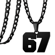 Collier avec pendentif en forme de numéro 67, conversation-SS2