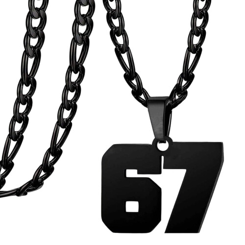 Collier avec pendentif en forme de numéro 67, conversation-SS2