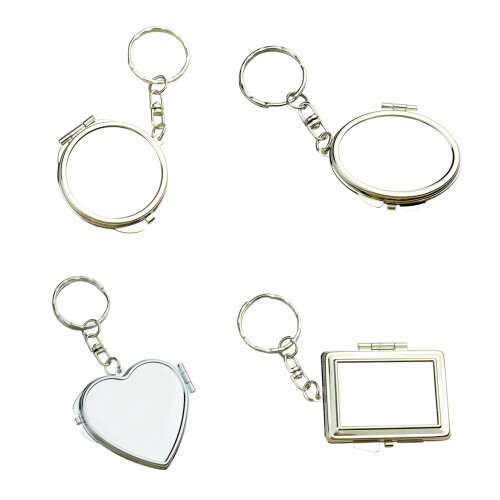 Miroir de maquillage porte-clés polyvalent,-en forme de coeur 1