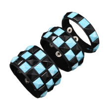 3 stuks mode klinknagels lederen pols ketting armband voor-H.