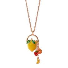 Unieke gepersonaliseerde fruit-design-citroen ketting