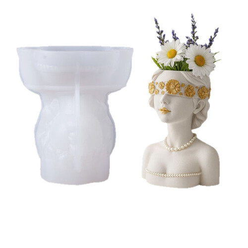 Silicone Masked Lady Shaped Mold Suitable For Crafting Succulent