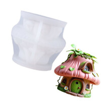 Mushroom House Flower Container Silicone Mold for Handmade