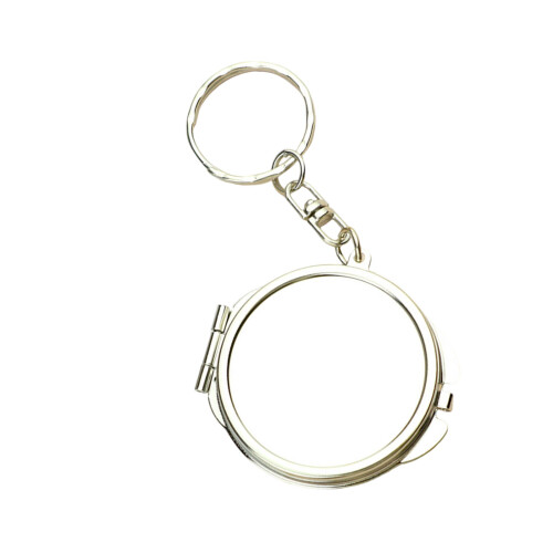 Sturdy Metal Key Holder Mini Cosmetic Mirror Compact-round