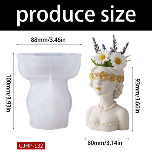 Silicone Masked Lady Shaped Mold Suitable For Crafting Succulent 2