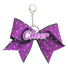 Trendy Cheerleader Bowknot Accessory Keychain for-Dark Purple