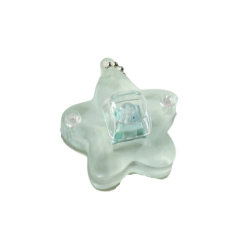 Stress Relief Glowing Button Keychain with Colorful-Turquoise