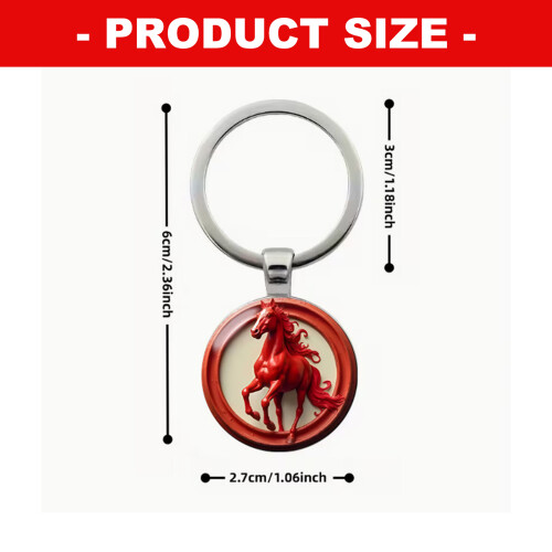 Porte-clés vibrant sur le thème du cheval, fabriqué à partir 2