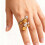Double Layer Opening Adjustable Ring Gold and Silver Stainless 4