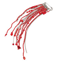 Fashionable Crystal Brooch with Tassels Elegant Clothes-Red