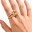 Double Layer Opening Adjustable Ring Gold and Silver Stainless 5