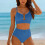 Ensemble 2 pièces, maillot de bain populaire à découpe-Orange S 2