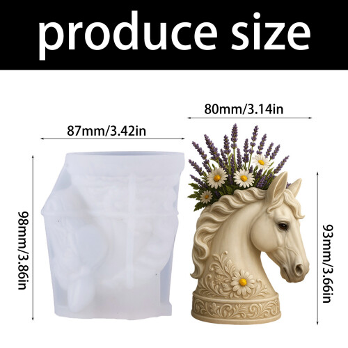 Flower Container Silicone Mold Horse Head Shape Suitable for 2