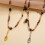Handmade Spoon Pendant Beaded Necklace with Acrylic-Silver 5