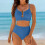 Ensemble 2 pièces, maillot de bain populaire à découpe-Orange S 5