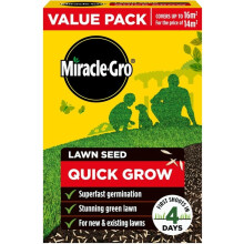 Miracle-Gro Quick Grow Lawn Seed 16m² Value Pack - Fast Establishment for a Lush Green Lawn