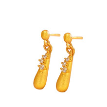 Pair of Vintage Modern Fusions Brushed Finish Alloy Drop