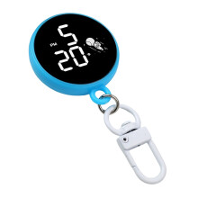 Porte-clés rond en plastique à la mode, montre électronique-3