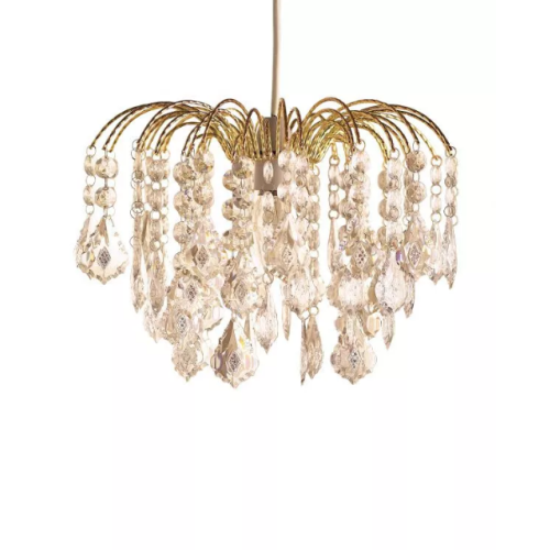Gold 4 Tier Ceiling Pendant with Acrylic Drops