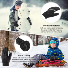 Childrens Winter Cycling Gloves Kids Warm Touchscreen Winter Gloves for Boys Girls Outdoor Sports Running Bicycle M