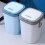 Kitchen and Bathroom Push-Type Thick Solid and Durable Trash Can with Handle Gray 7