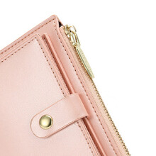 Titulaire de la Carte Femmes ÉTui pour Carte de CréDit PU Femme Zipper Mince Porte-Monnaie Carte Portefeuille-Rose