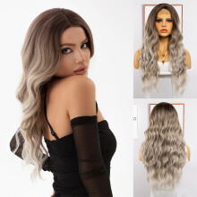 Glueless Synthetic Lace Front Wigs for Women – Pre-Plucked, Pre-Cut, Long Wavy, Middle Part, Ready in 3 Secs