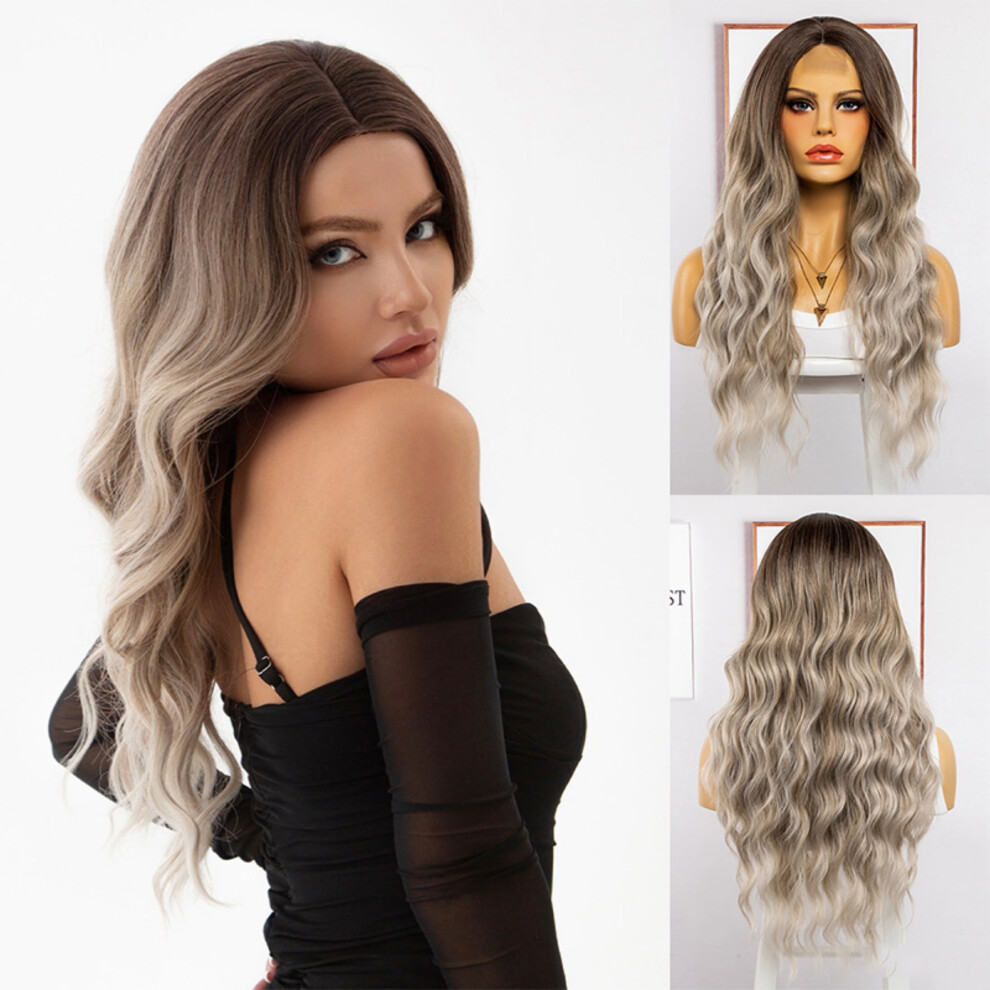 Glueless Synthetic Lace Front Wigs for Women â Pre-Plucked, Pre-Cut, Long Wavy, Middle Part, Ready in 3 Secs