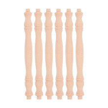 HEMOTON Wooden Spindles for Deck Railing 6 Pcs Khaki