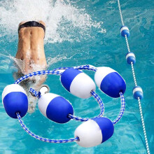 39ft Swimming Pool Lane Line Divider with Hooks, Visibility Blue Floating Safety Rope