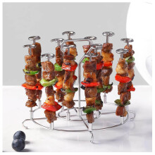 Air Fryer Skewer Rack with Vertical Nonstick Design for Even Cooking Kabobs in Compact Fryers