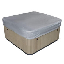 Waterproof Square Hot Tub Cover 207x207x30cm Outdoor UV Resistant Spa Protector Gray