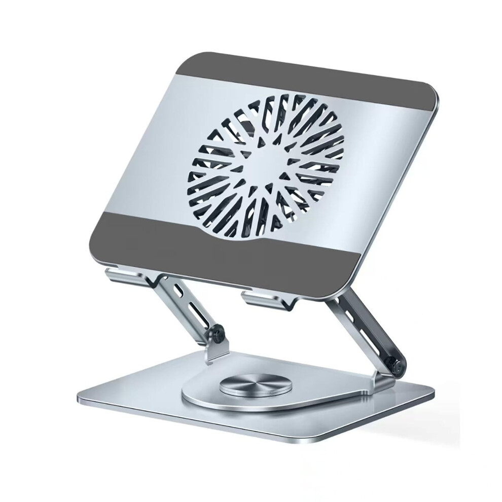 Adjustable Laptop Stand With 360 Rotating Base And Magnetic Cooling Fan, Foldable Ergonomic Design For Desk 9330225017240