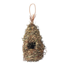 Handwoven Hanging Birdhouse with Natural Straw Parrot Nest, WeatherResistant Garden Shelter