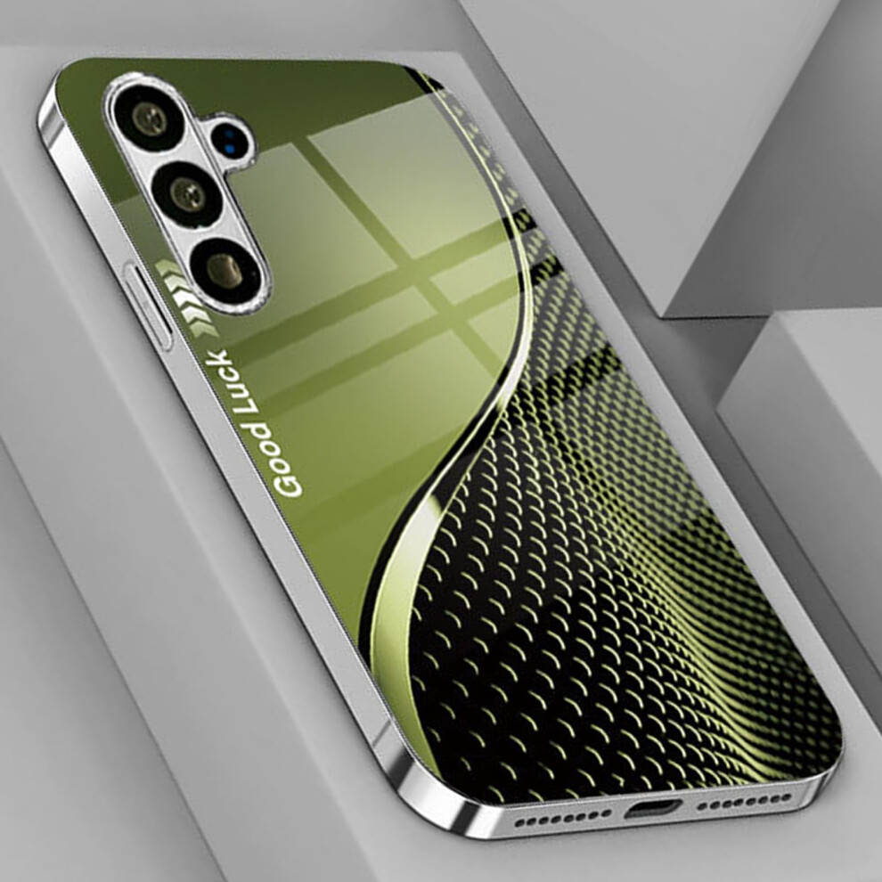 Shockproof Antiscratch Plating Tempered Glass Cover With Raised Camera Guard For Samsung S25 Plus Green 9330225022633